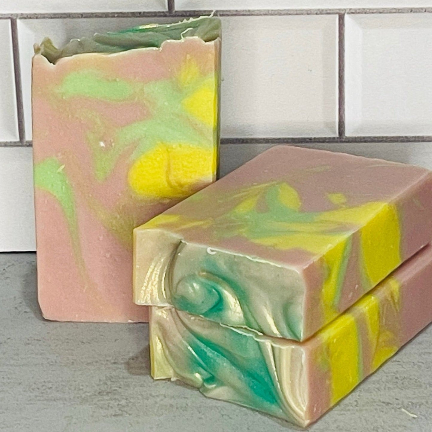 Peach, Grapefruit, and Thyme Handmade Cold Process Soap Bar